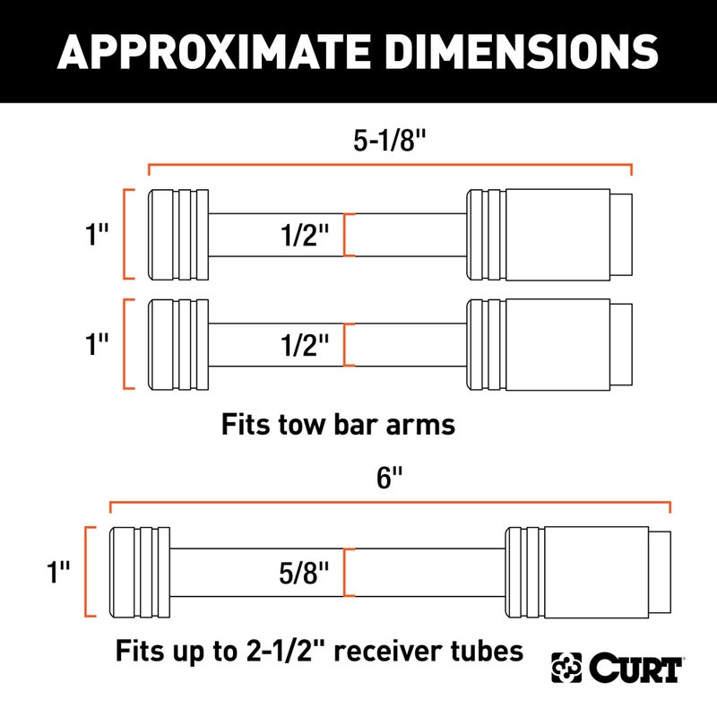 CURT 70005 Rambler RV Tow Bar Lock Set, 3-Pack, Keyed-Alike - Image 2